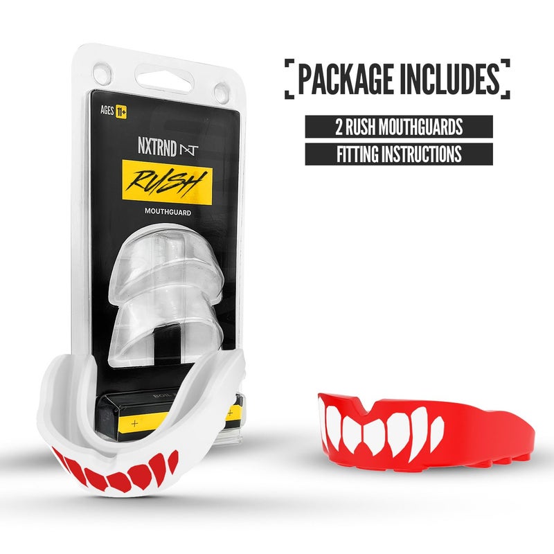 NXT NXTRND 2 Pack Nxtrnd Rush Dual Layer Mouthguard, Custom Fit Sports Mouthpiece for Football, Boxing, MMA, Basketball, Hockey, Lacrosse, Youth & Adult (Red) - Image 4